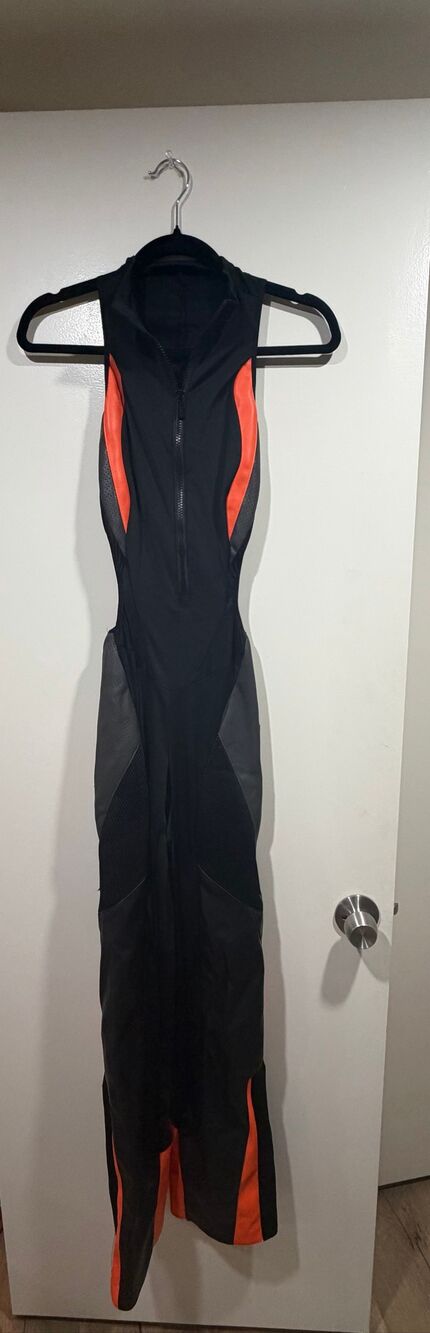 Size S NAMILIA jumpsuit orange gray and black